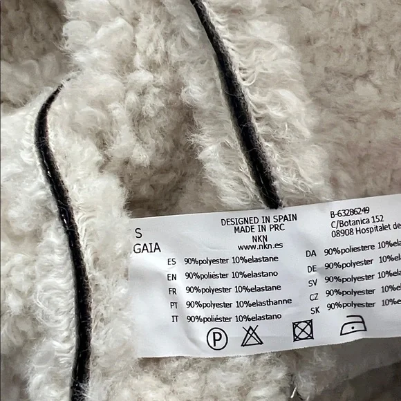 NKN Nekane Gaia Silver Faux Leather Embroidered Aviator Bomber Jacket Small - Picture 10 of 12